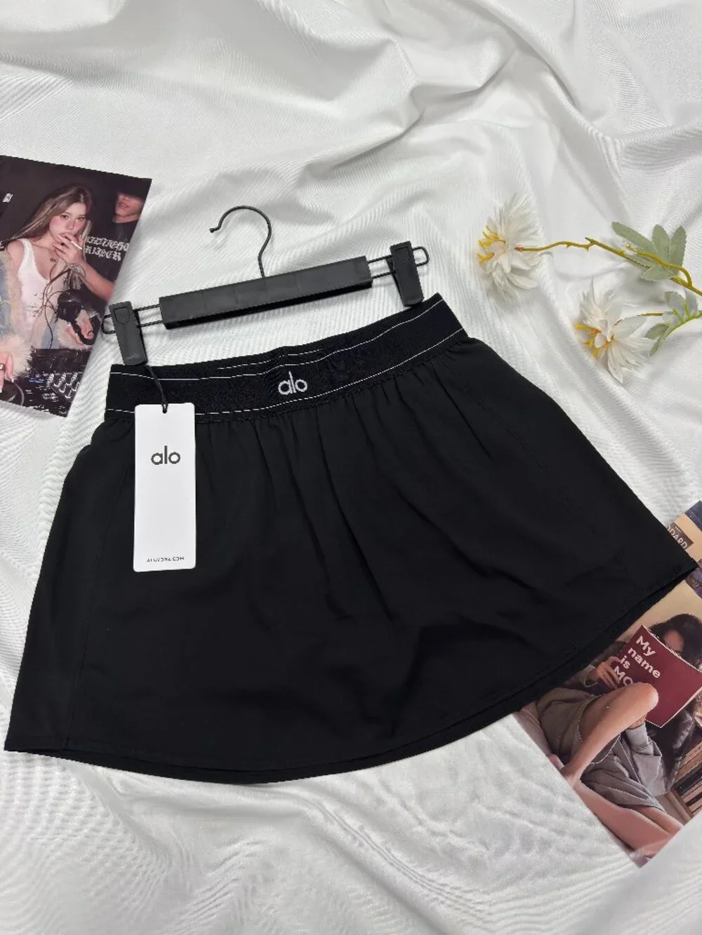 🎾NWT Alo Yoga Match Point Tennis Skirt Black🧚🏻‍♀️Stylish Sports short skirt
